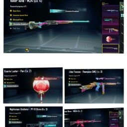 [Level 68] 🎭 6x Gun Labs! M24 Lvl 4 | Pan Lvl 2 | PP Bizon Lvl 3 | Red Commander Set ❤️ ✅ 28 Mythics 💎 3 Mythic Emblems + 27 Mini Crystals 🎯 P48 1